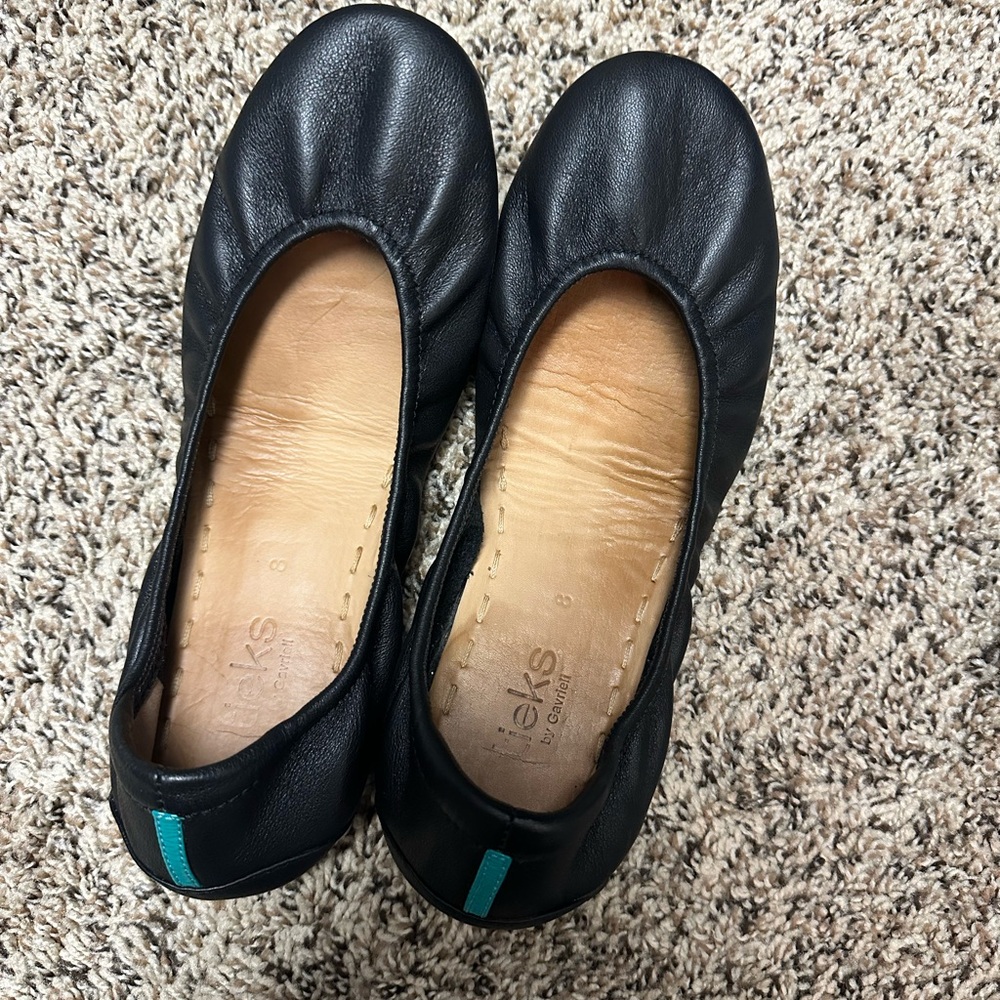 Tieks Black Leather Flats